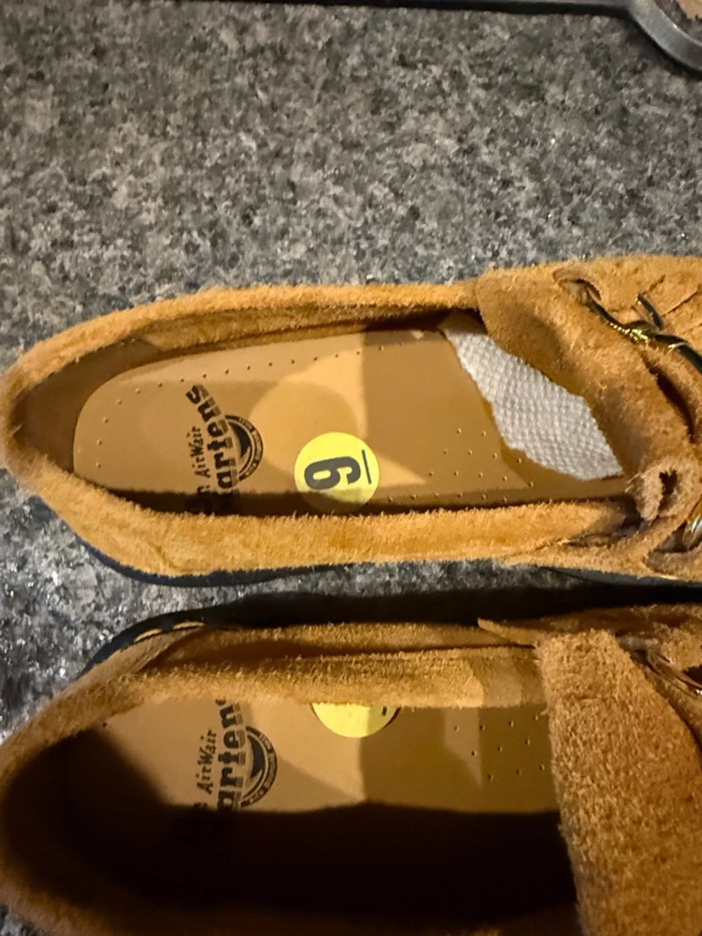 DR. MARTENS women’s Adrian Snaffle Tassel Mustard Suede Loafers - Picture 8 of 16